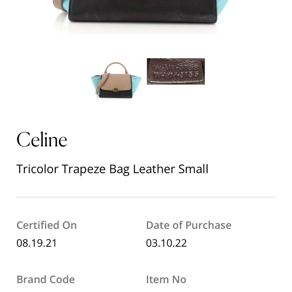 Celine Tricolor Satchel in Brown, Black, and Teal - Picture 11 of 14